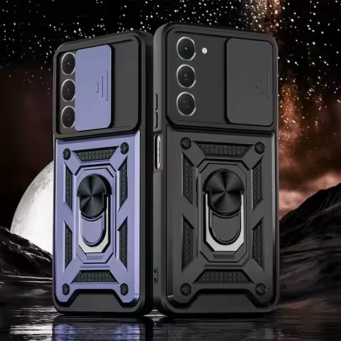 Slide Window Case For Tecno Spark 40 Magnetic Ring Armor Hard Silicone Cover For Tecno Spark 40 Pro 