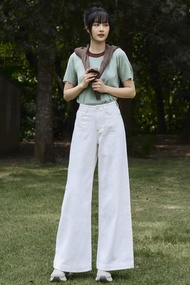 TBY Jeans กางเกงยีนส์ผู้หญิง ขาใหญ่ เอวสูง สีขาว (T3186)