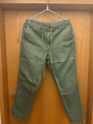 [二手] MUJI 無印良品 男彈性錐形九分褲 綠色 M