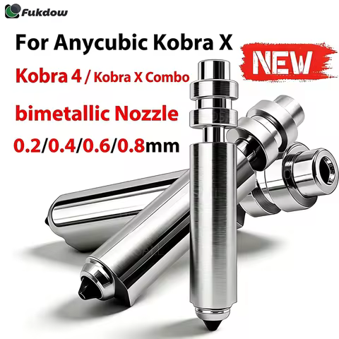 For Anycubic Kobra X K4 Nozzle KX Heatbreak Nozzle 0.2 0.6 0.8 0.4mm One-piece Resist 300℃ Kobra X H