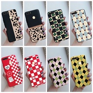 Huawei Nova 2 Lite LDN-L21 Y7 Prime 2018 Honor 7C Casing Colorful Checkerboard Leopard Pattern Soft Silicone Protective Cover Phone Case