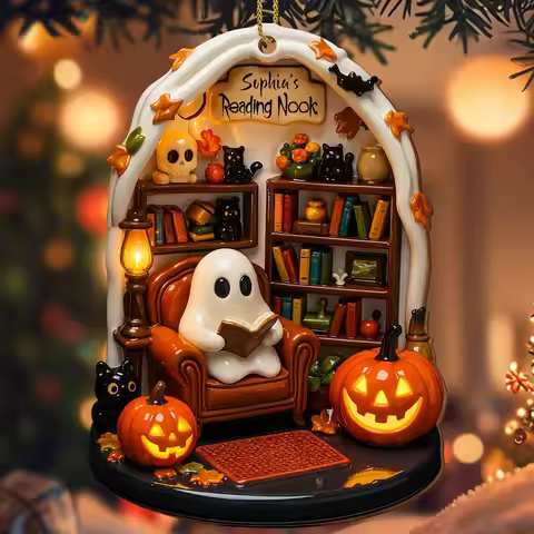 Halloween Ghost Reading 2D Flat Ornaments Festival Atmosphere Theme Party Decorative Supplies Creati