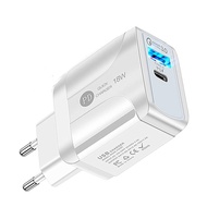 ZZOOI EU/US Plug PD USB Charger 18W 3A Quik Charge 3.0 Mobile Phone Charger For iPhone 12 pro mini Samsung Xiaomi Fast Wall Chargers