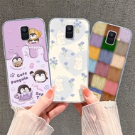 For Samsung Galaxy A6 A6 Plus A6S Casing Cartoon Rabbit Penguin Durable Non-slip Protective Silicone