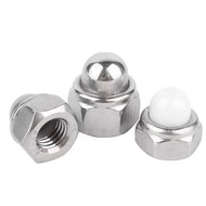 304Stainless Steel Metal Self-locking Cap Shape Anti-loose Nut Nylon Cover Type Decorative Screw Cap