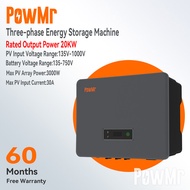 PowMr 20KW On-grid/Off-grid Hybrid Inverter Three Phase Hybrid Inverter 230VAC Pure Sine Wave Solar