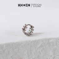 (1 Piece) 8mm Round Leaf Earrings - Alloy - Eyelets Store