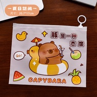 I Stationery แฟ้มใส่เอกสาร Capybara 21*17cm กระเป๋าซิปล็อคลายการ์ตูน ซองเก็บเอกสาร แฟ้มเครื่องเขียน 