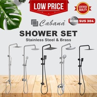 CABANA Exposed Shower Set Bathroom Stainless Steel 304 Water Heater Rain Shower Wall Hand Shower