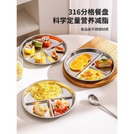 211 Fat-Reducing Dinner Plate Adult Weight-Reducing Special Tableware 316 Stainless Steel Compartmen