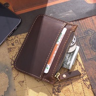 Vintage Genuine Leather Coin Purse for Men and Women, Cowhide Mini Coin Purse, Women's Small Card Ho