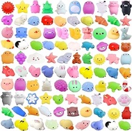 100Pcs Squishies Squishy Toys Mochi Squishy Toy for Kids Party Favors, Mini Kawaii Animals Stress Relief Toy for Kids Boys Girls Birthday Gift, Classroom Prizes, Christmas Halloween Goodie Bag