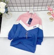 女童fila 拼色連身裙