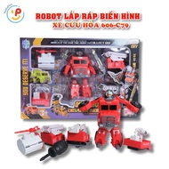 606-C79 Robot Assembled Fire Truck PeeKaPaw Toys