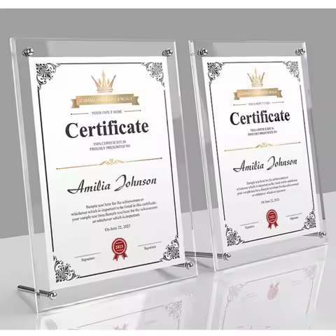 1sets A4 Table Acrylic Sign Holder Display Stand 8.5x11 Inch Picture Photo Document Poster Frame Men