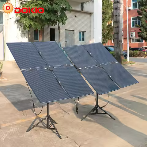 DOKIO 400W Mono Solar Panel (8x50W Panels) with Adjustable Angle & Height Bracket for Garden, Balcon