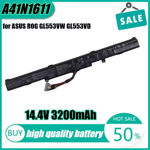 14.4V 48Wh 3200mAh A41N1611 Laptop Battery for ASUS ROG GL553VW GL553VD GL553VE GL553 GL753V A41LP4Q