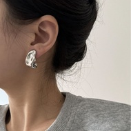 French Niche Design Copper Plated Real Gold Geometric Irregular Twisted Earrings Earrings Non-Fade T