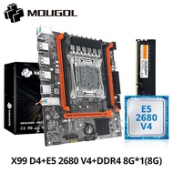 MOUGOL X99 Gaming Motherboard Kit with Intel Xeon E5 2680 V4 & DDR4 8Gx1 2133MHz Dual Channel ECC RA