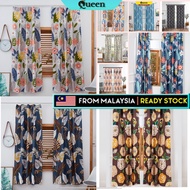 [Ready Stock] Langsir Tingkap Murah Curtain Semi Blackout Hook & Rod 2in1Type Langsir Sliding Door W