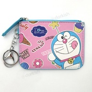 Cute Doraemon Robot Cat Ezlink Card Pass Holder Coin Purse Key Ring