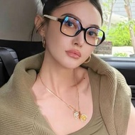 CHANEL 側邊白鏡腳黑框平光眼鏡
