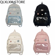 QLXLXM ไนลอนทำจากไนลอน Itabag ค่ะ ถุงซิปซิป หลายสี กระเป๋าเป้นักเรียน จุได้มาก คาวาอิ ถุงป้ายโปร่งใส