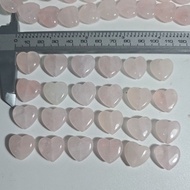 ROSE QUART HEART BEAD 15MM GENUINE NATURAL STONE PER UNIT PRICE