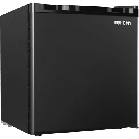 1.7 Cu.Ft Mini Fridge with Freezer, Reversible Single Door Compact Refrigerator, Adjustable Thermost