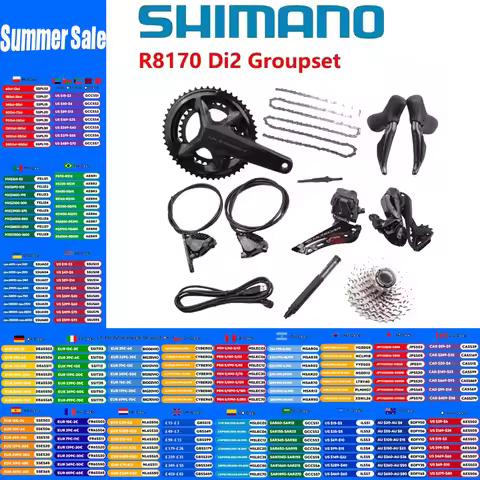 Shimano Ultegra Series Di2 R8170 2x12s Groupset R8100 Crankset R8170 Brake R8150 FD RD Derailleur Fo