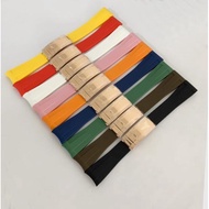 20MM Rubber Watchband Non Luminous Watch Strap PVD Rosegold Steel Buckle Replacement Watch Accessory