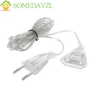 SOMEDAYMX Power Extension Cord For Home Outdoor LED String Light Cable Plug Christmas Lights Fairy Lights Transparent Extension Cable