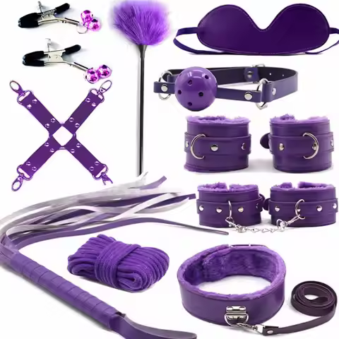 10pcs Bondage Kit,Bed Restraint BDSM Neck to Wrist Bondage Restraints Set, Adjustable Belt Wrist and