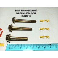 Yellow Flange Bolt m6*30 - 40 - 50 (3 cm to 5 cm/) key 10