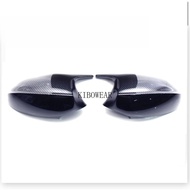 2PC Carbon Bat Side Wing Mirror Cover cap for BMW 3 series 3er E90 E91 bat E92 E93 2005-2012 LCI Hor