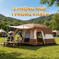 Camping Tent 2 Rooms 3 Rooms for 4-12 People 2 Spacious Layers Windproof and Insect Resistant