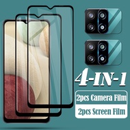 4-IN-1For Samsung A12 A42 5G 2PCSด้านหน้ากระจกนิรภัยปกป้องหน้าจอ + 2PCS HDเลนส์กล้องถ่ายรูปฟิล์มป้องกันสำหรับSamsung Galaxy A12 A42 5G 9Hกระจกเทมเปอร์ฟิล์มป้องกันเคสเต็มตัวฟิล์ม