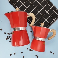 มอคคพอท อลูมิเนียม อิตาเลี่ยน สีแดง Moka Espresso เครื่องชงกาแฟ Percolator Stove Top Pot 150 / 300ML