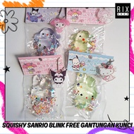 GANTUNGAN Rix Squishy Sanrio Transparent Bead Blink Kids Toys Anti Stress Free Keychain