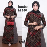 Baju dress gamis wanita kombinasi batik jumbo ld140