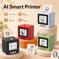 AI Smart Printer 2.4 Inch Screen Voice to Image Thermal Printer Inkless WiFi Portable Printer 1200mA