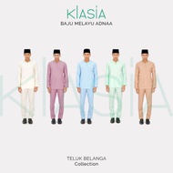 KLasia Baju Melayu ADNAA Teluk Belanga Slim Fit - Cream Dusty Pink Baby Blue Mint Green Champagne Nude JAZALO