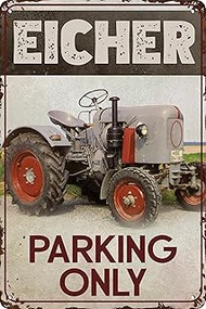 Tractor Parking Aluminium Sign - Outdoor Parking Only Suitable for Eicher Tractor, Trekker, Bulldog
