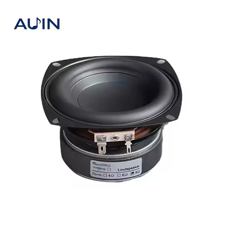 AUIN 1Pcs 4 Inch Subwoofer Speaker 4/8 Ohm 100W Woofer Square/Round Deep Bass Long Stroke Loudspeaek