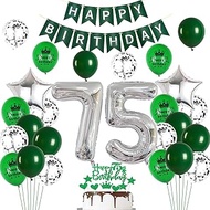Ohaoduo Balloons 75th Birthday Man Women Decoration Green Silver Cake Decoration Birthday 75 Men Dec