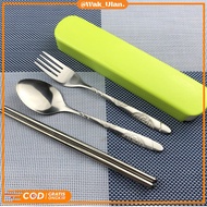 Stainless Steel Cutlery Set Spoon Fork Chopsticks Portable Travel Cutlery Set/