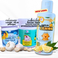 LEMON SOAP FEVER BALM  GARLIC BALM [ FEVER COUGH SET ] SABUN LEMON FOR FEVER