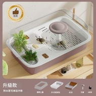 【升級款附水泵可淋浴沖背】烏龜缸 家用造景生態缸 中小型水族箱 陽台客廳龜龜飼養箱飼養缸 家用龜箱
