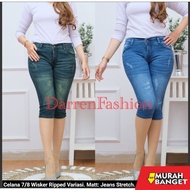 Latest Women's Denim Pants - 7/8 Ripped Wisker Women's Jeans. Women's 7/8 Jeans. Ripped 7 8 Women's 