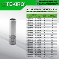 TEKIRO 1/2 INCH DR. DEEP WALL SOCKET WRENCH 6 PT & 12 PT (18-28 MM) socket wrench set